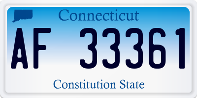 CT license plate AF33361
