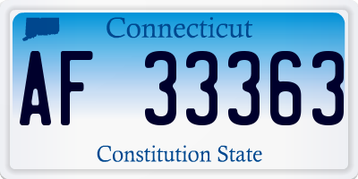 CT license plate AF33363