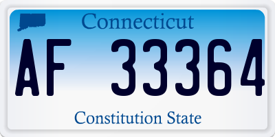CT license plate AF33364