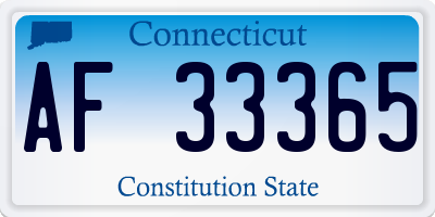 CT license plate AF33365