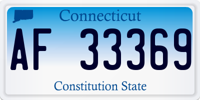 CT license plate AF33369