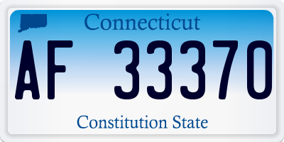 CT license plate AF33370