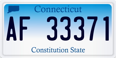 CT license plate AF33371