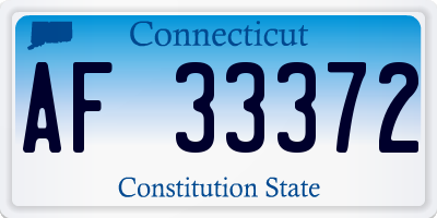 CT license plate AF33372