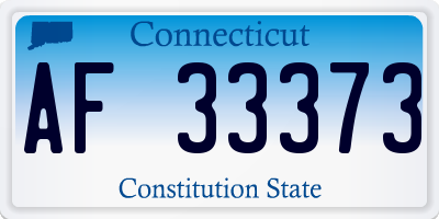 CT license plate AF33373