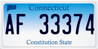 CT license plate AF33374