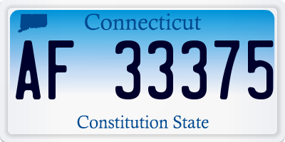 CT license plate AF33375