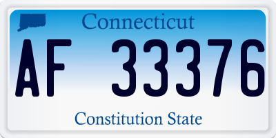 CT license plate AF33376
