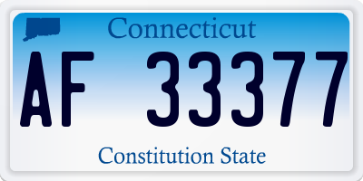 CT license plate AF33377
