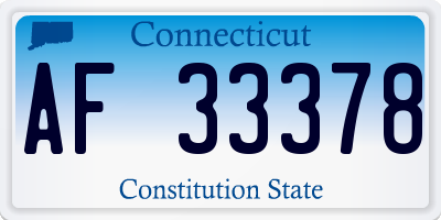 CT license plate AF33378