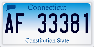 CT license plate AF33381
