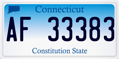 CT license plate AF33383