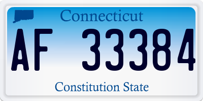 CT license plate AF33384