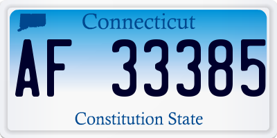 CT license plate AF33385