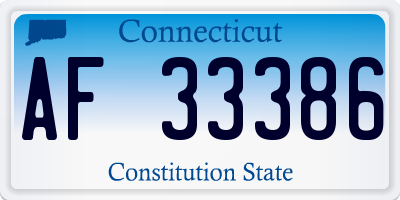 CT license plate AF33386