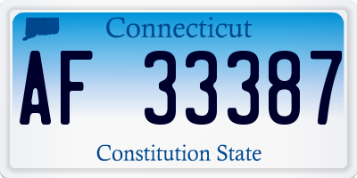 CT license plate AF33387