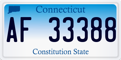 CT license plate AF33388
