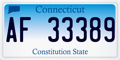 CT license plate AF33389