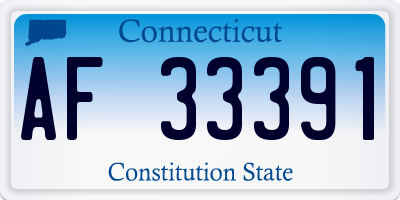 CT license plate AF33391