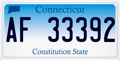 CT license plate AF33392