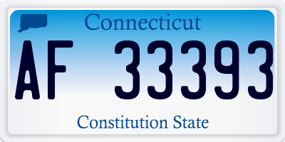 CT license plate AF33393