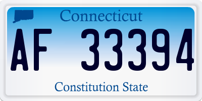 CT license plate AF33394
