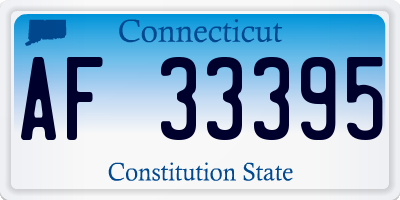 CT license plate AF33395