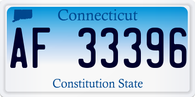 CT license plate AF33396