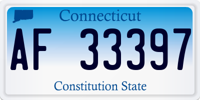 CT license plate AF33397