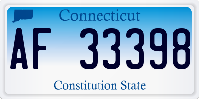 CT license plate AF33398