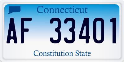 CT license plate AF33401