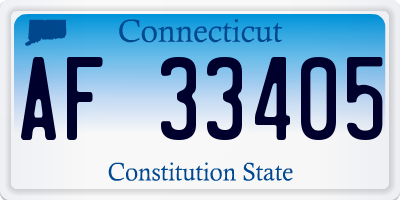 CT license plate AF33405