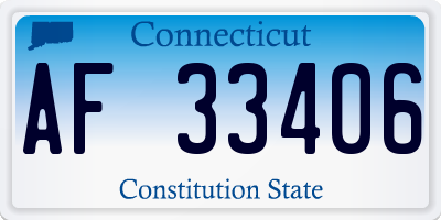 CT license plate AF33406