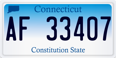 CT license plate AF33407