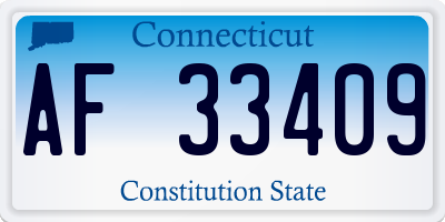 CT license plate AF33409