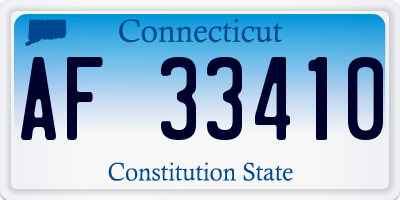 CT license plate AF33410