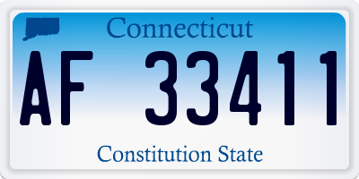 CT license plate AF33411