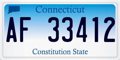 CT license plate AF33412