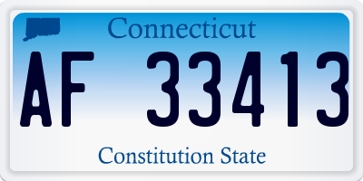 CT license plate AF33413