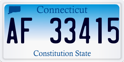 CT license plate AF33415
