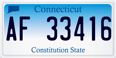 CT license plate AF33416