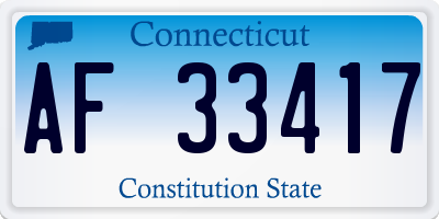 CT license plate AF33417