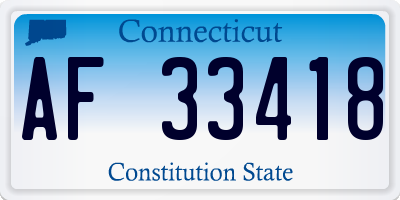 CT license plate AF33418