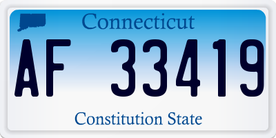 CT license plate AF33419