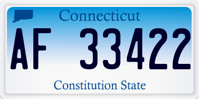 CT license plate AF33422