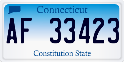 CT license plate AF33423