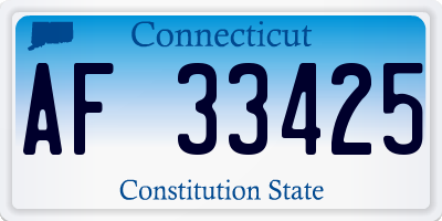 CT license plate AF33425