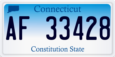 CT license plate AF33428