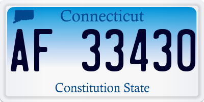 CT license plate AF33430