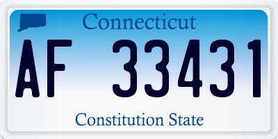 CT license plate AF33431
